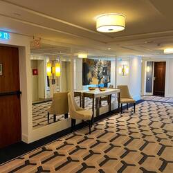 The elevator lobby outside our room