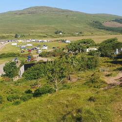 Blick von oben auf den Campsite