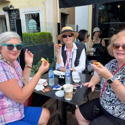 Joy, Glenda and Bette Enjoying Pasteles de Nata