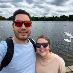 Enjoying walking through Kensington Gardens