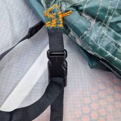 My sewing repair to where inner tent tensioner attaches to flysheet