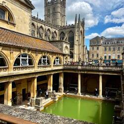 The Roman baths from above. You can see the beautiful Bath Abbey in the background
