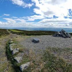 Panorama from Penycloddiau burial mound