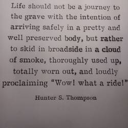 A great quote on the wall at Never@Home, Green Point