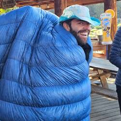 Kannedy meadows, "Trip" as the hunchback of Notre Dame, drying his sleeping bag