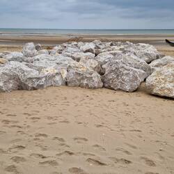Some of the newly constructed sea defences