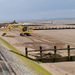 Sea defence improvements under construction