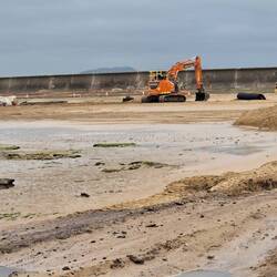 Sea defence improvements under construction
