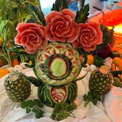 Carved watermelon