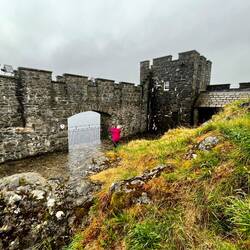 Castle walls overlooking the loch