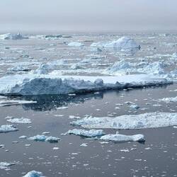 Everywhere you looked the scene was strewn with icebergs.