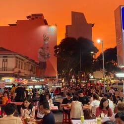 No fliter! Colour of a sunset at a night market.