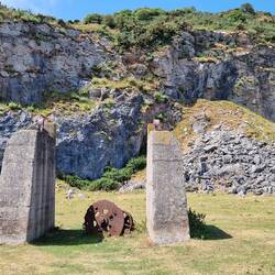Remains of WWII coast artillery practice camp installation
