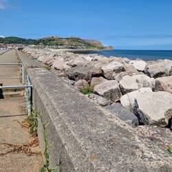 Considerable sea defences at Rhôs-on-Sea