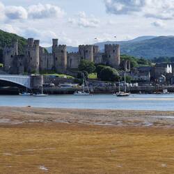Conwy castle from Deganwy railway station