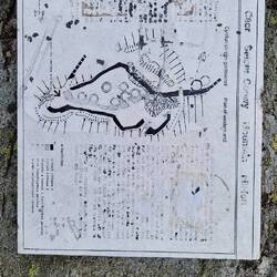 Conwy mountain bearly readable information plaque