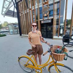 At the start, looking nervous. The tour guide purposely put me with the yellow bike for good luck💛