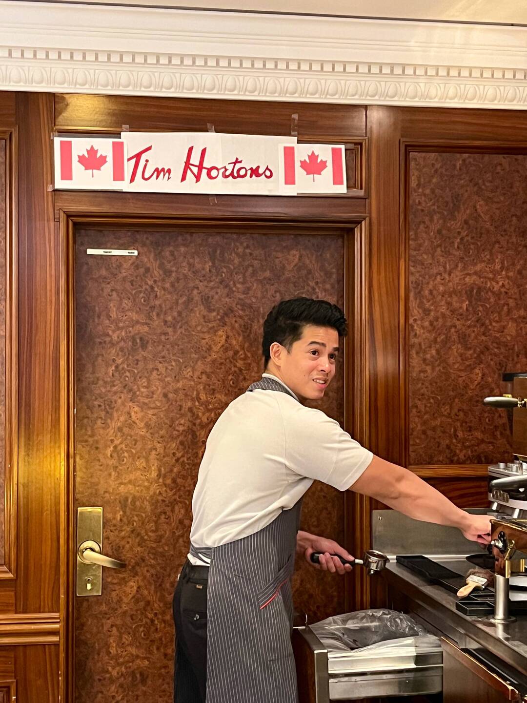 The cafe was christened Tim Hortons for the day
