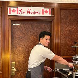 The cafe was christened Tim Hortons for the day