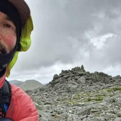 Pile of stones on top of Carnedd Gwenllian