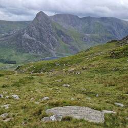 Tryfan and the Glyders behind from Cefn Ysgolion Duon