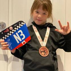 My older niece Elisa, meanwhile, was competing in the national BMX championships and came in 3rd!