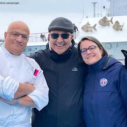 Mui with Chef Farid and GM Laurence — Disenchantment Bay, Alaska.