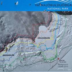 This information board shows how the glacier has receded.