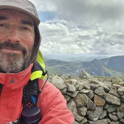 Me on Carnedd Dafydd looking south. Tryfan in the background