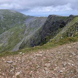 View west from Cefn Ysgolion Duon towards Carnedd Dafydd