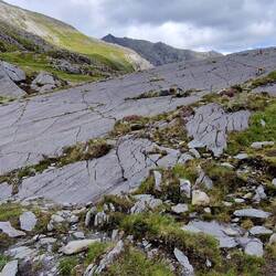 Slab of rock (limestone?) on route between Glyder Fawr and Pen-y-pass