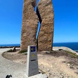 Sculpture and 0km marker, Muxia