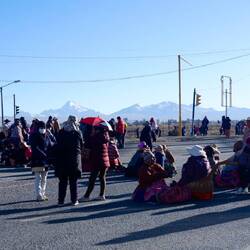 "friedliche" Straßenblockade - dennoch geht nichts mehr