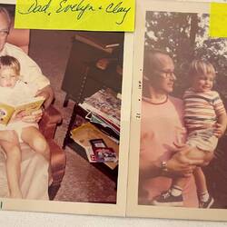Pops reading a book to Clay and me. Dad and Clay.