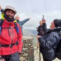 On Snowdon summit when weather was clear for a few minutes