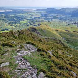 View south west towords Porthmadog from higher up ridge to Cnicht