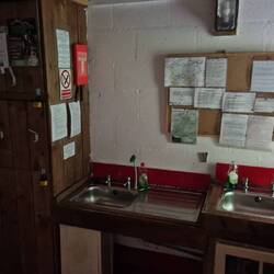 Washing up area at Llechrwd Riverside campsite