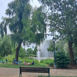 Leaving Luxembourg city via pretty parks