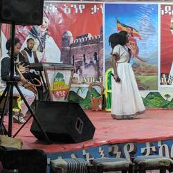 Dancing and singing at the local "traditional house"