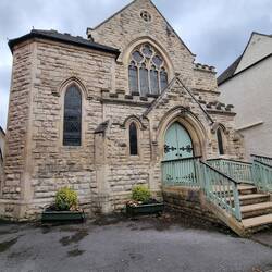 This Church, old as it is, has a 'For Sale' in front.