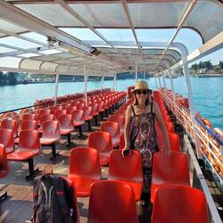 We had the entire ferry to ourselves for the crossing from Peschiera Del Garda to Lazise