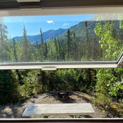 Blick morgens auf Marion's Campground