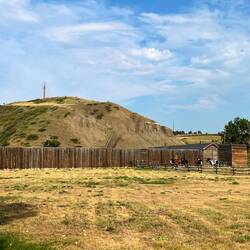 Reconstructed Fort Whoop-Up, a whiskey smuggler fort