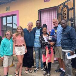 Magiri, Elizabeth, Anna, Evelyn, Edmund, Evelyn (Edmund's wife), Christian, Moses