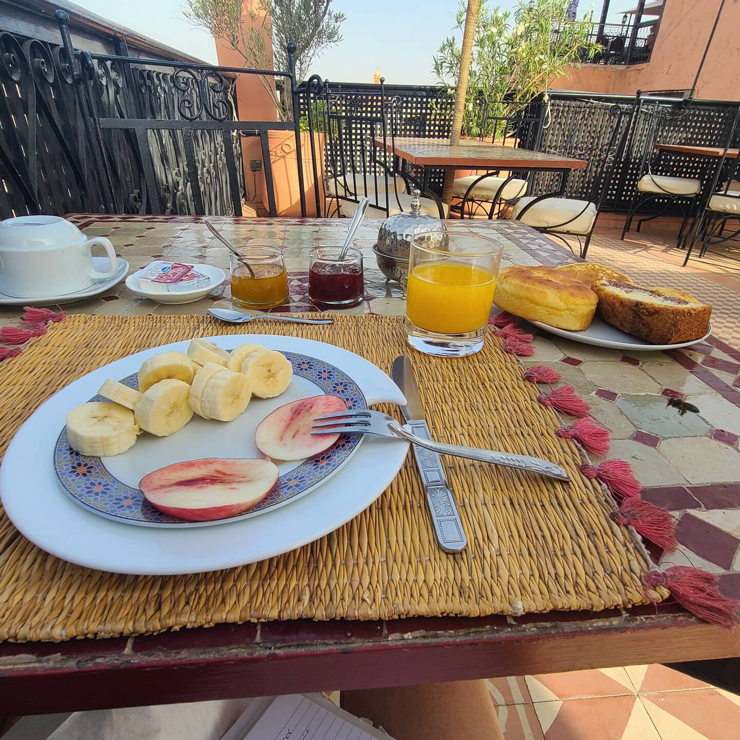 I'll miss my terrace breakfasts, one more tomorrow but can't linger.