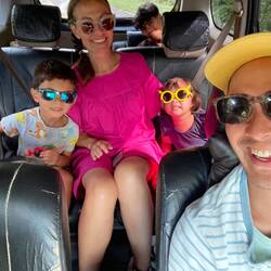 Road trip - one of the few happy moments 😂
