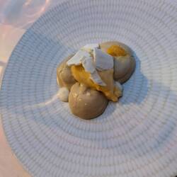 Assorted mousse with zesty meringue crumble