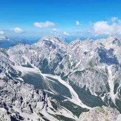 Erster Blick ins weit entfernte Wimbachgries