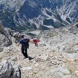 Weg hinunter ins Wimbachgries
