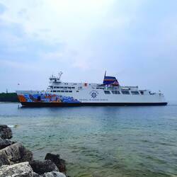 Die Autofähre über den Huron Lake.